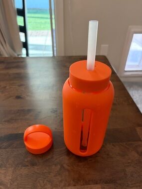 Bink Orange Silicone & Glass Water Bottle
